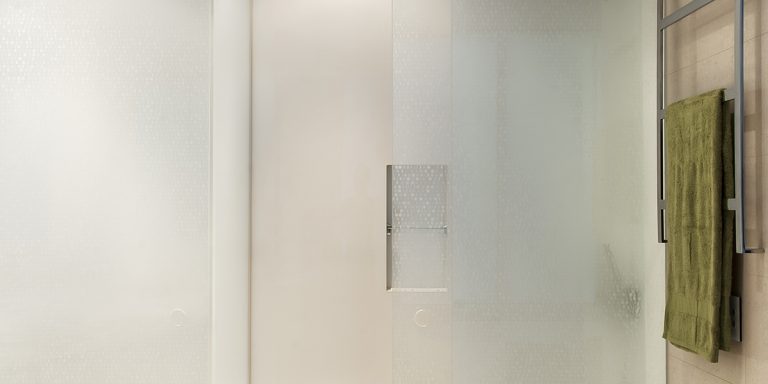 DecorDesign. Shower screen in Staccato pattern