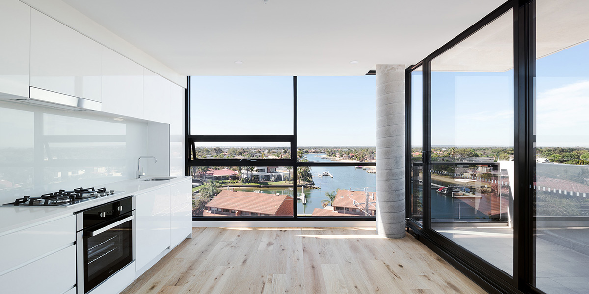 Optitherm. Pier 1 apartments interior. Photography by Emma Cross