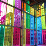 Colour laminated glass