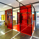 Red laminated glass