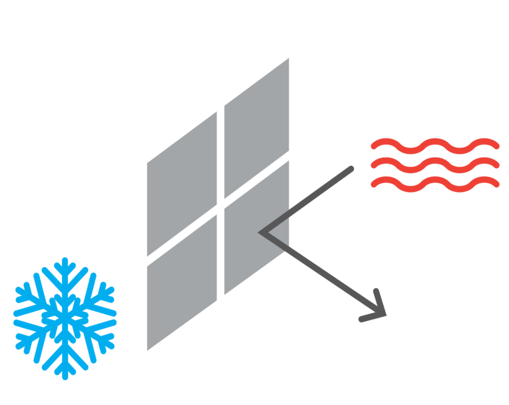 winter heat reradiating red heatwaves